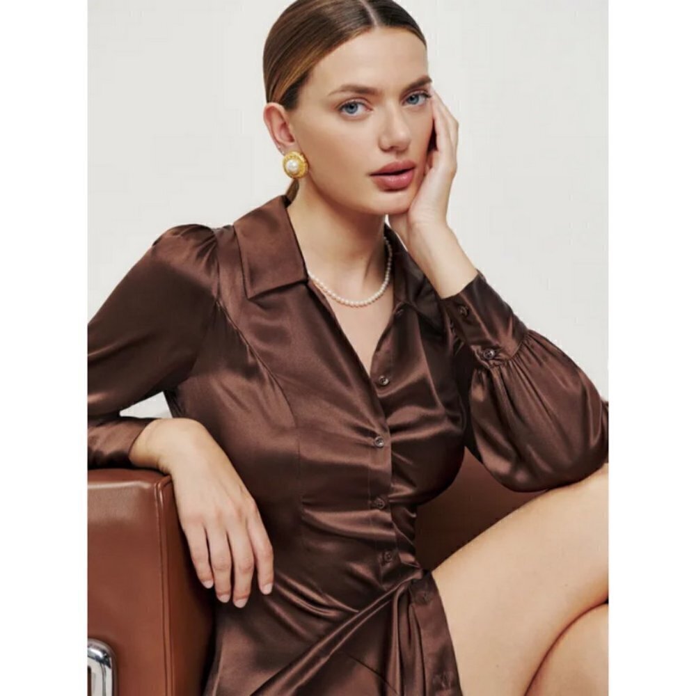 💕REFORMATION💕 Catalina Silk Dress ~ Cafe 8 NWT